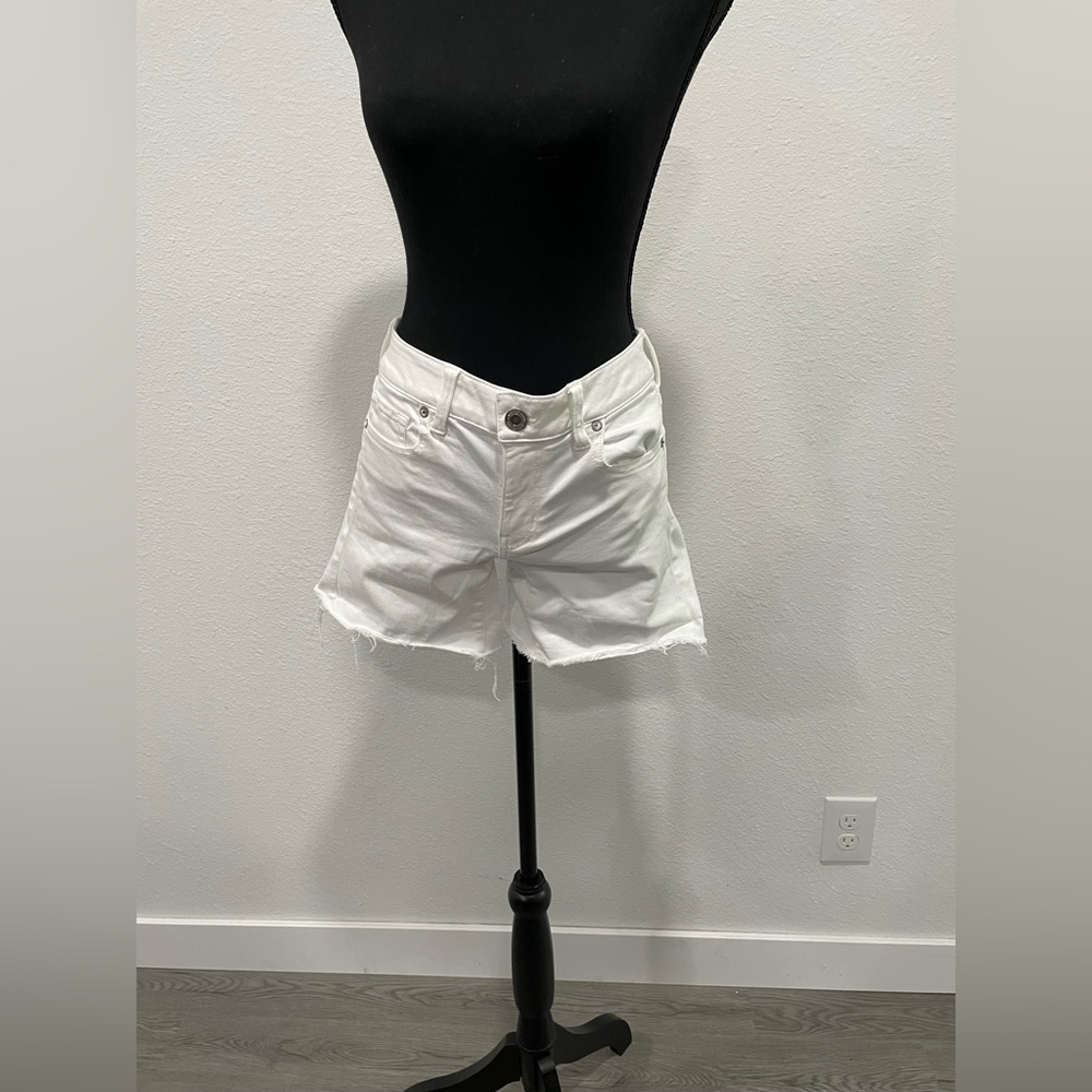 White denim shorts